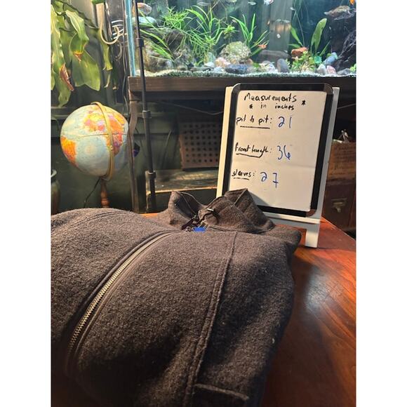 Hilary Radley 100% wool long gray jacket coat winter lined pleated women's sz 14 - Picture 11 of 11